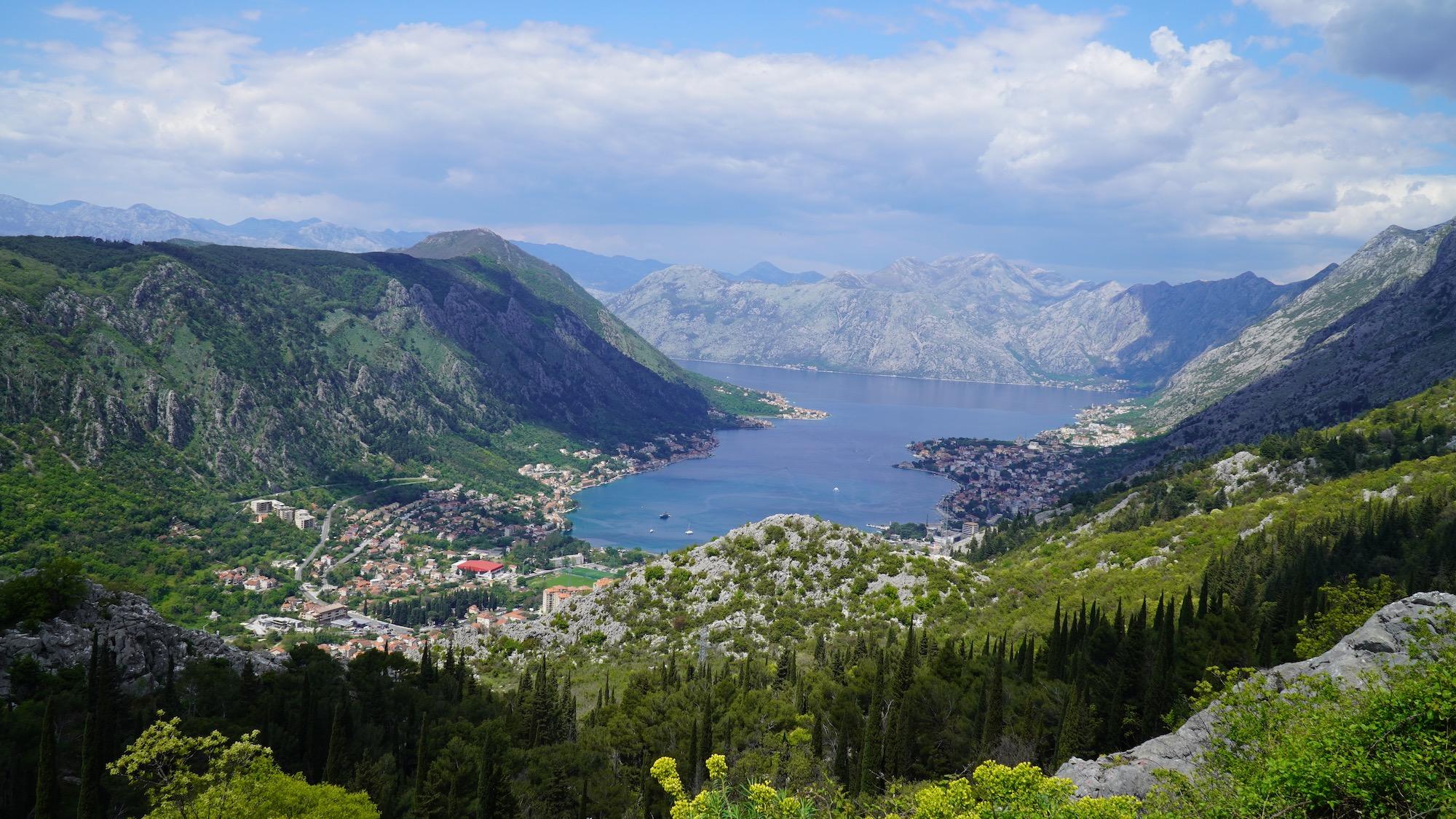 Kotor and kotor bay on a motorcycle