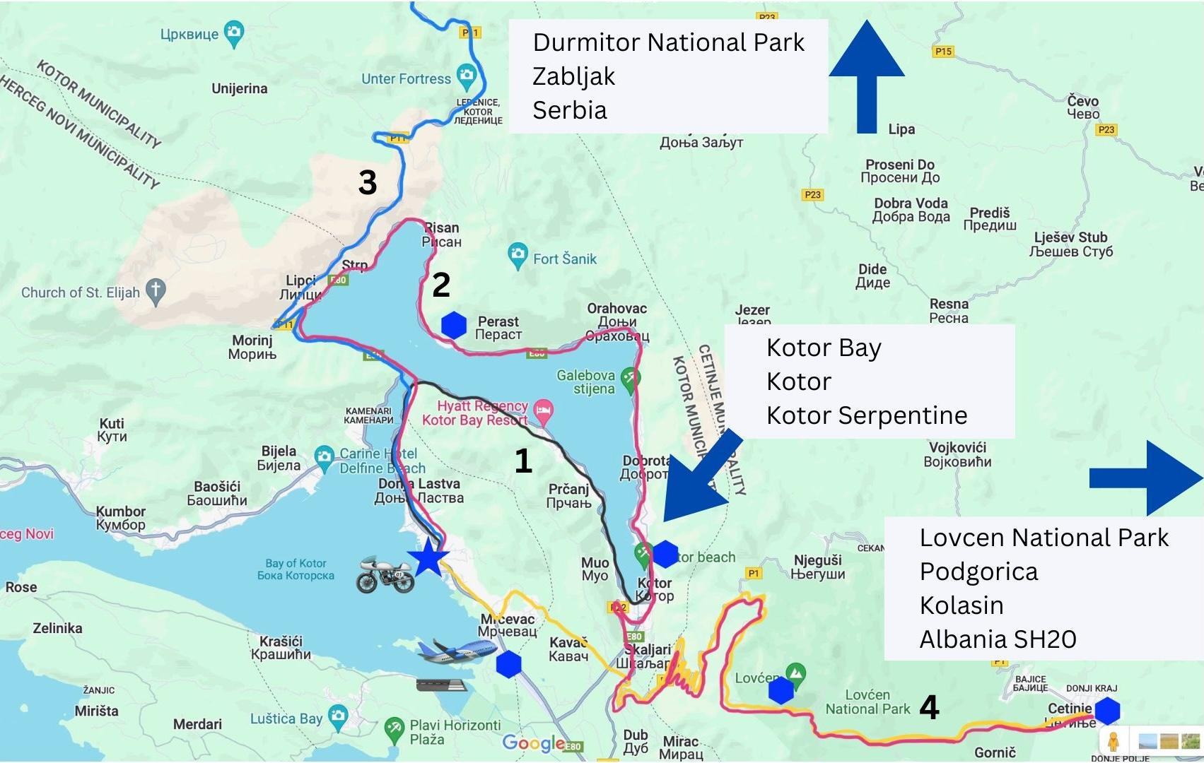 Motorcycle Road Maps Tivat