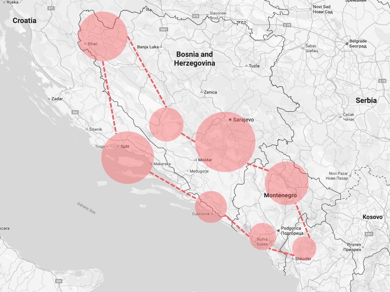 Adriatic Circle Tour Map